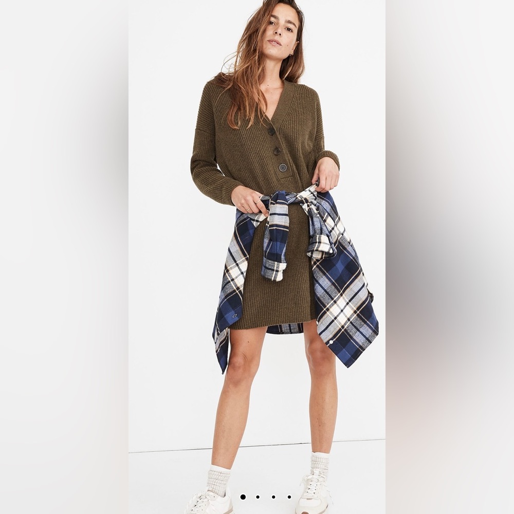 Madewell Henley Sweater Dress, size large